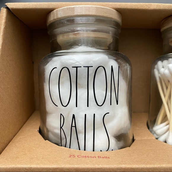 *SOLD* Rae Dunn cotton ball and cotton swab set - Picture 3 of 5
